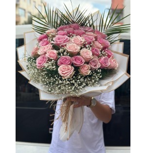 Pembe gül buketi